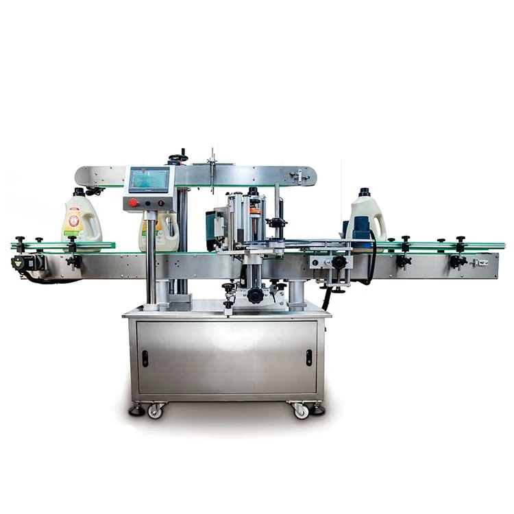 Máquina etiquetadora de botellas cuadradas
